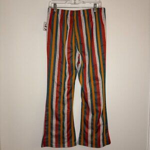 STYLE 5 NEW Striped Colorful Pull On Pant Womens XL Stretch Bell Bottom